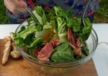 Romaine and Spinach Salad with Grilled Chicken and Pear Vinaigrette