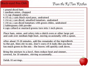 Recipe card - BEP chili