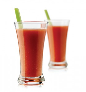 Glass with bloody mary