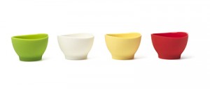 Green, white, yellow, and red iSi Pinch Bowls