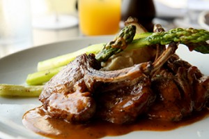 Image of plated pork chop meal