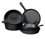 Five-Piece Lodge Cast Iron Cookware Set