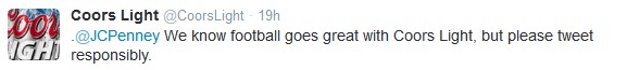 Coors Super Bowl Tweet