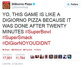 DiGiorno Super Bowl Tweet