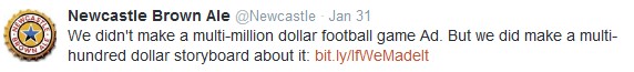 Newcastle Super Bowl Tweet