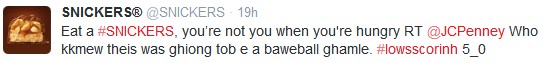 Snickers Super Bowl Tweet