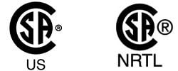 CSA US or NRTL