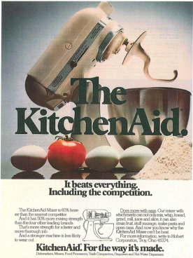A KitchenAid mixer ad from the late 1970's or early 1980's