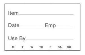 Food Storage Label
