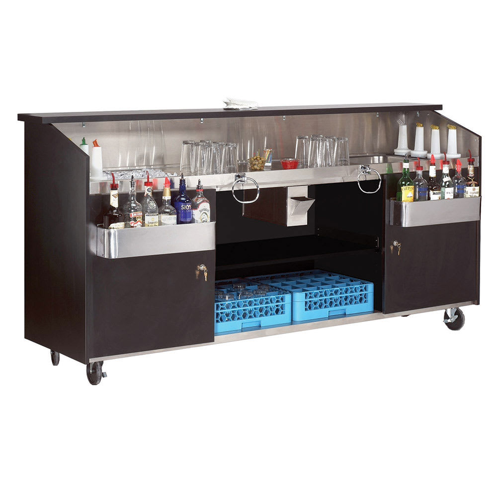 Portable Bar with Lockable Doors