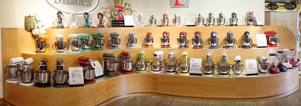 Rainbow KitchenAid mixer display, Chef Supplies, Knoxville TN
