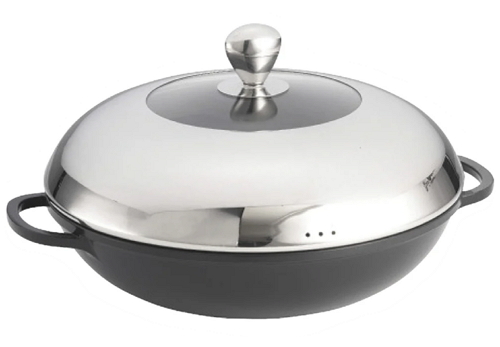 cast aluminum wok with lid