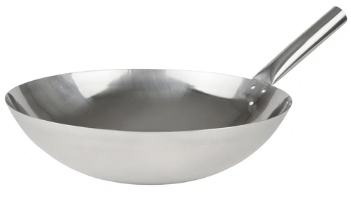 stainless steel wok with handle