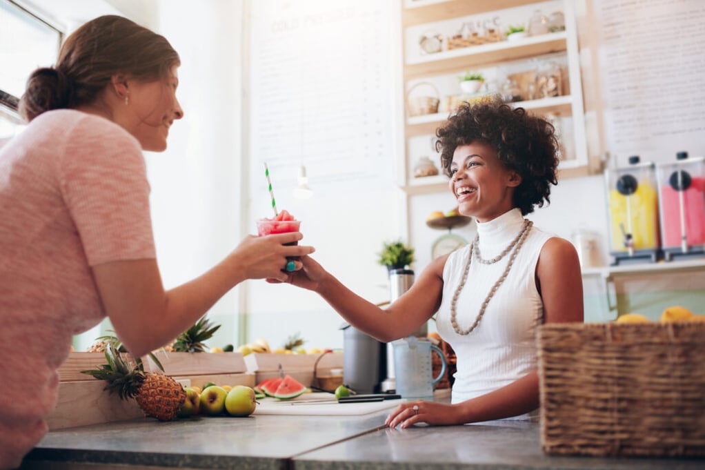 woman serving a slush