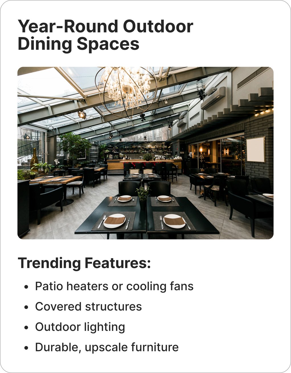 Outdoor Dining Trending Features