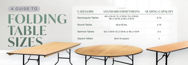 Folding Table Sizes Icon