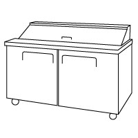 Types of Commercial Refrigeration Illustration: Prep Tables