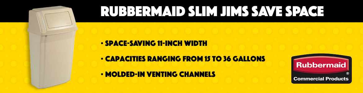 Rubbermaid Slim Jims Save Space and Streamline Waste Collection