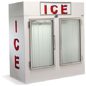 Indoor Upright Two Door Leer Ice Merchandiser